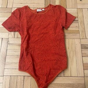 Orange sheer aritzia babaton bodysuit